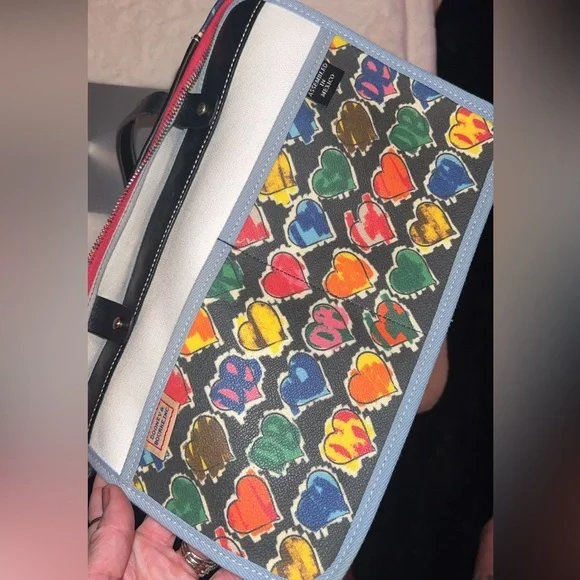 Dooney & Bourke Vintage Rainbow Crayon Graffiti Hearts Collection Bag Y2K 🌈 - Picture 11 of 17